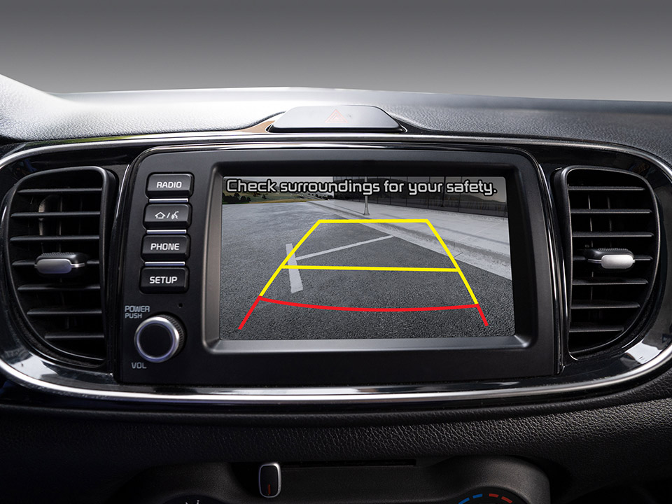 Rear Camera Display with Static Guidelines